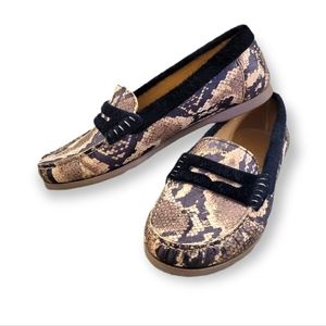 Queork Cork Snakeprint Faux Fur Loafers EU 37 / US 6.5